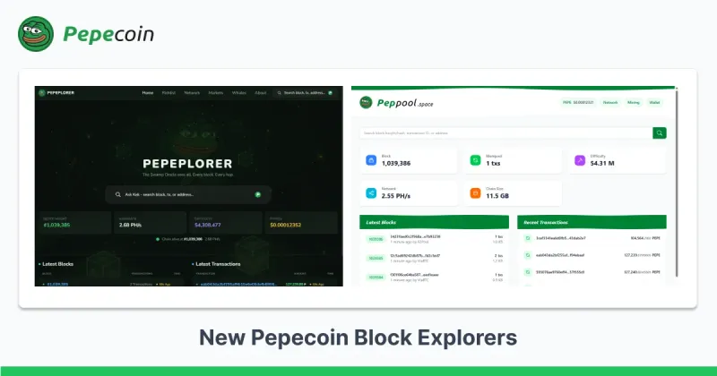 Two New Block Explorers Added to Pepecoin.com