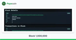 Pepecoin Milestone: One Millionth Block Mined